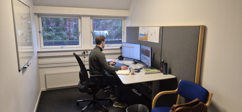 Christoffer Lie på jobb