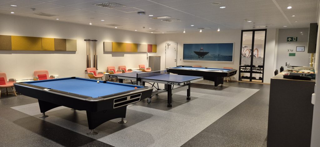 Biljardbord og bordtennis på Johan Sverdrupt-plattformen